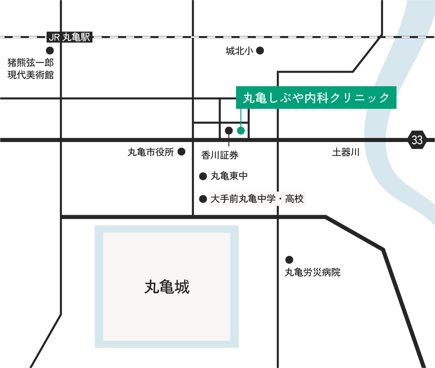 丸亀しぶや内科クリニック 広域地図